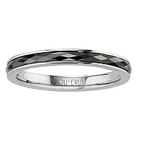 Stainless steel ring with Black PVD-coating and Tungsten . Width:2,8mm. You can turn the part in the middle. Shiny.