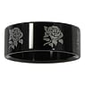 Steel ring Stainless Steel Black PVD-coating Rose Flower