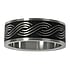Steel ring Stainless Steel Black PVD-coating Wave