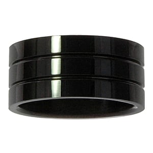 Steel ring Stainless Steel Black PVD-coating Stripes Grooves Rills