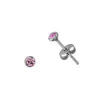 Stainless steel ear stud out of Surgical Steel 316L and PVC with Premium crystal. Diameter:3mm.