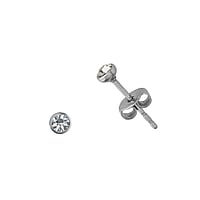 Stainless steel ear stud out of Surgical Steel 316L and PVC with Premium crystal. Diameter:3mm.