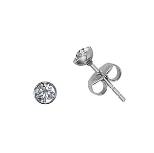 Stainless steel ear stud Surgical Steel 316L Premium crystal PVC