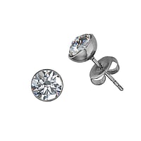 Stainless steel ear stud out of Surgical Steel 316L with Premium crystal. Diameter:7mm.