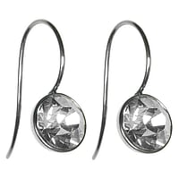 Fashion dangle earrings out of Surgical Steel 316L with Premium crystal. Diameter:9mm.