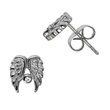 Stainless steel ear stud Surgical Steel 316L Crystal Wings