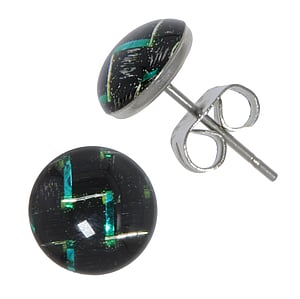 Stainless steel ear stud Surgical Steel 316L carbon fibre Epoxy Stripes Grooves Rills