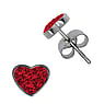 Stainless steel ear stud Surgical Steel 316L Crystal Heart Love