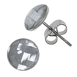 Stainless steel ear stud Surgical Steel 316L carbon fibre Epoxy Stripes Grooves Rills Plaid Checked