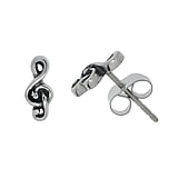 Stainless steel ear stud Surgical Steel 316L Clef Music Guitar