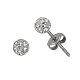 Kids earring Surgical Steel 316L Crystal Epoxy PVC