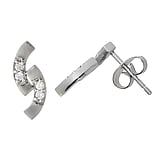 Stainless steel ear stud Surgical Steel 316L Crystal Wave