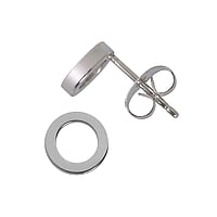 Stainless steel ear stud out of Surgical Steel 316L. Diameter:7mm. Shiny.