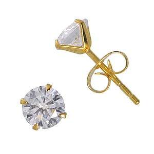 Stainless steel ear stud Surgical Steel 316L Crystal PVD-coating (gold color)