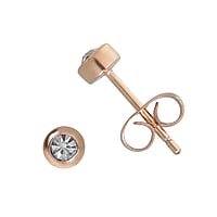 Stainless steel ear stud out of Surgical Steel 316L with PVD-coating (gold color) and Crystal. Diameter:4mm.