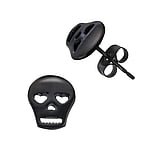 Edelstahl Ohrstecker Chirurgenstahl 316L PVD Beschichtung (schwarz) Totenkopf Schdel Knochen Herz Liebe