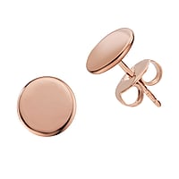 Stainless steel ear stud out of Surgical Steel 316L with PVD-coating (gold color). Shiny.