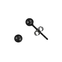 Stainless steel ear stud out of Surgical Steel 316L with Black PVD-coating. Shiny.