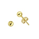 Stainless steel ear stud out of Surgical Steel 316L and PVC with PVD-coating (gold color). Shiny.