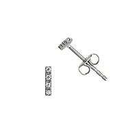 Stainless steel ear stud out of Surgical Steel 316L with zirconia. Width:1,4mm. Length:6mm. Stone(s) are fixed in setting.