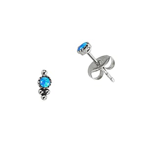 Stainless steel ear stud Surgical Steel 316L Synthetic opal