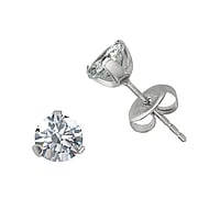 Stainless steel ear stud out of Surgical Steel 316L with zirconia. Diameter:6mm. Stone(s) are fixed in setting.