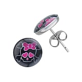 Pendientes de acero inoxidable Acero quirrgico epoxy Calavera Crneo Hueso Corazn Amor Lazo Lazo_para_el_cabello