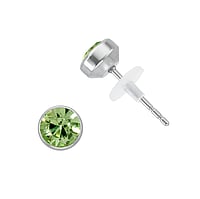 Clous d'oreille en acier inoxydable en PVC avec Cristal. Diamtre:5mm. Coupe transversale :0,8mm.