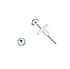 Stainless steel ear stud Surgical Steel 316L Crystal PVC
