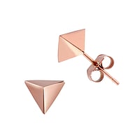 Stainless steel ear stud out of Surgical Steel 316L with PVD-coating (gold color). Width:7mm.  Triangle