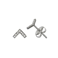 Stainless steel ear stud out of Surgical Steel 316L. Width:7,7mm. Stone(s) are fixed in setting.