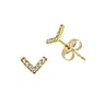 Stainless steel ear stud Surgical Steel 316L PVD-coating (gold color) Crystal