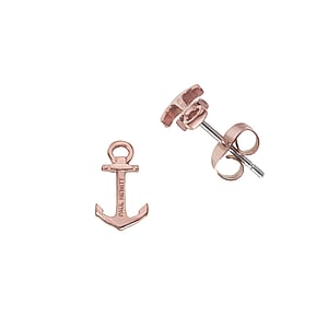 PAUL HEWITT Stainless steel ear stud Surgical Steel 316L PVD-coating (gold color) Anchor rope ship