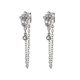 Fashion ear studs Surgical Steel 316L Crystal Leaf Plant_pattern Flower