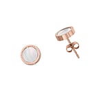 Stainless steel ear stud Surgical Steel 316L PVD-coating (gold color) Mother of Pearl