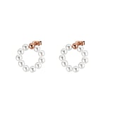 Fashion Orecchini a perno Metallo chirurgico 316L Perla sintetica Rivestimento PVD (colore oro)