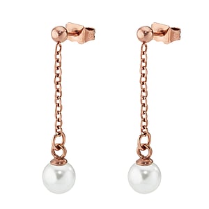 Fashion ear studs Surgical Steel 316L Synthetic Pearls PVD-coating (gold color)