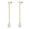 Fashion ear studs Stainless Steel PVD-coating (gold color) Synthetic Pearls