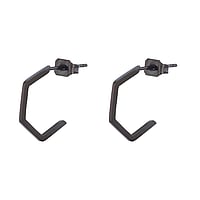 Fashion ear studs out of Stainless Steel with Black PVD-coating. Width:0,9mm. Shiny.
