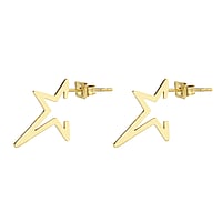 Fashion ear studs out of Stainless Steel with PVD-coating (gold color). Width:1,0mm. Shiny.  Star