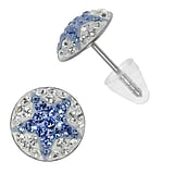Stainless steel ear stud Surgical Steel 316L Crystal PVC Star