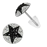 Stainless steel ear stud Surgical Steel 316L Crystal PVC Star