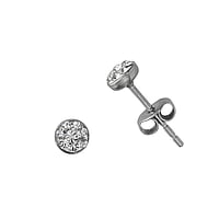 Stainless steel ear stud out of Surgical Steel 316L with Premium crystal. Diameter:4,5mm.
