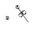 Stainless steel ear stud Surgical Steel 316L PVC