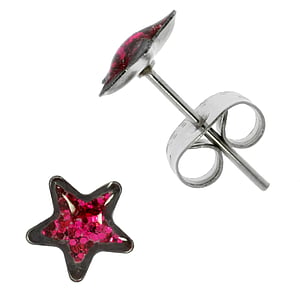 Stainless steel ear stud Surgical Steel 316L Epoxy Star