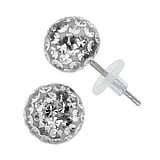 Stainless steel ear stud Surgical Steel 316L Crystal Epoxy