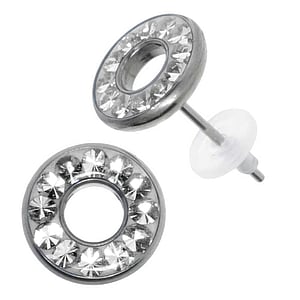 Stainless steel ear stud Surgical Steel 316L Premium crystal Epoxy