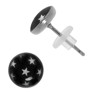 Stainless steel ear stud Surgical Steel 316L PVC Epoxy Star