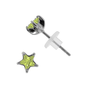 Stainless steel ear stud Surgical Steel 316L zirconia Star