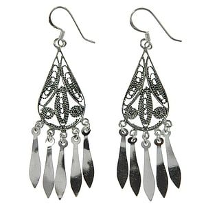 Silver earrings Silver 925 Tribal_pattern